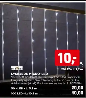 jem & fix Stem ning lyskjede micro-led tilbud