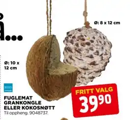 jem & fix Fuglemat grankongle eller kokosnøtt tilbud