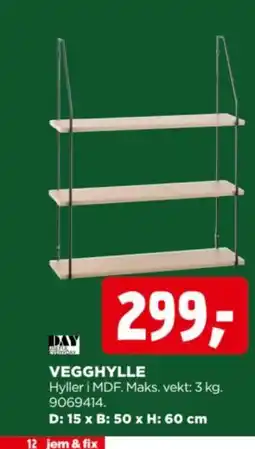 jem & fix Day vegghylle tilbud