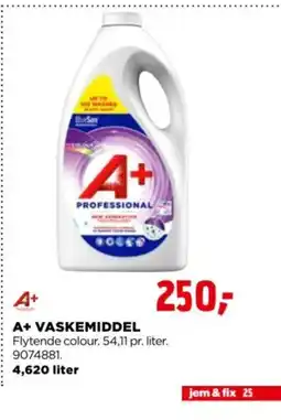 jem & fix A+ vaskemiddel tilbud