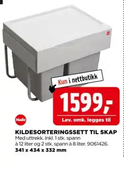 jem & fix Kildesorteringssett til skap tilbud