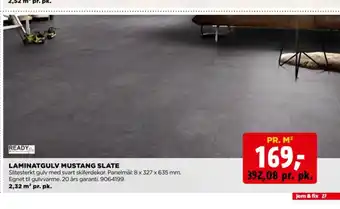 jem & fix Ready fix laminatgulv mustang slate tilbud