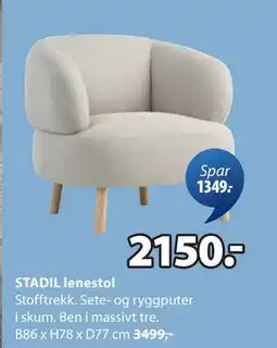 JYSK STADIL lenestol, NOK 2150 tilbud