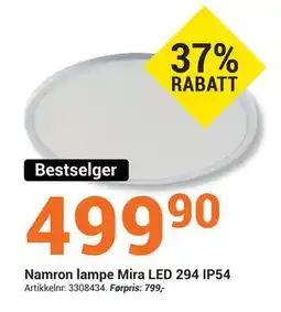 Elektroimportøren Namron lampe Mira LED 294 IP54, NOK 499.9 tilbud