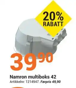 Elektroimportøren Namron multiboks 42, NOK 39.9 tilbud
