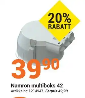 Elektroimportøren Namron multiboks 42, NOK 39.9 tilbud