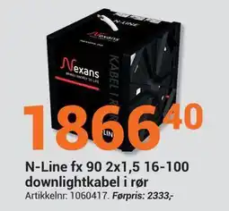 Elektroimportøren N-Line fx 90 2x1,5 16-100 downlightkabel i rør, NOK 1866.4 tilbud