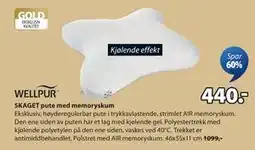 JYSK SKAGET pute med memoryskum, NOK 440 tilbud