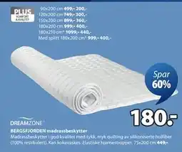 JYSK BERGSFJORDEN madrassbeskytter tilbud