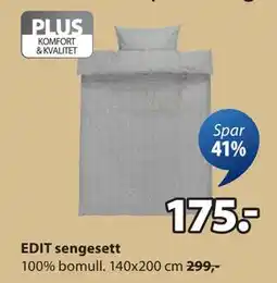 JYSK EDIT sengesett, NOK 175 tilbud