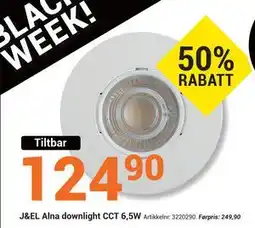 Elektroimportøren J&EL Alna downlight CCT 6,5W, NOK 124.9 tilbud