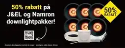 Elektroimportøren 50% rabatt på J&EL og Namron downlightpakker! tilbud