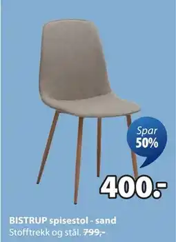JYSK BISTRUP spisestol - sand, NOK 400 tilbud