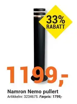 Elektroimportøren Namron Nemo pullert, NOK 1199 tilbud