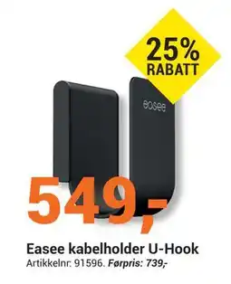 Elektroimportøren Easee kabelholder U-Hook, NOK 549 tilbud