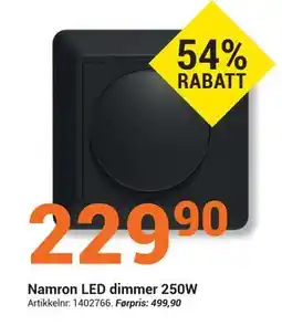 Elektroimportøren Namron LED dimmer 250W, NOK 229.9 tilbud