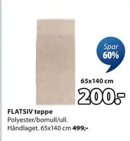 JYSK FLATSIV teppe, NOK 200 tilbud