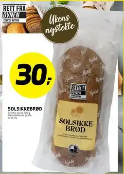 Bunnpris SOLSIKKEBRØD, NOK 30 tilbud