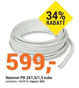 Elektroimportøren Namron PR 2X1,5/1,5 eske, NOK 599 tilbud
