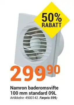 Elektroimportøren Namron baderomsvifte 100 mm standard 09L, NOK 299.9 tilbud