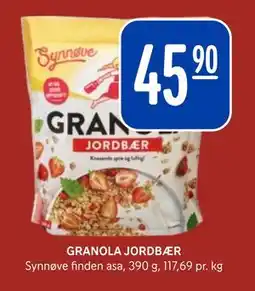 Rema 1000 GRANOLA JORDBÆR, NOK 45.9 tilbud