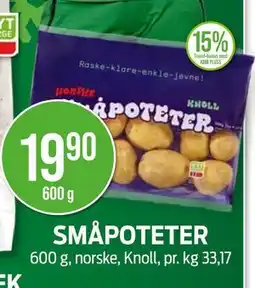 Kiwi SMÅPOTETER, NOK 19.9 tilbud