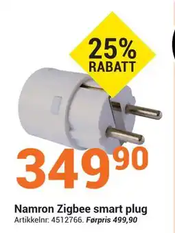 Elektroimportøren Namron Zigbee smart plug, NOK 349.9 tilbud