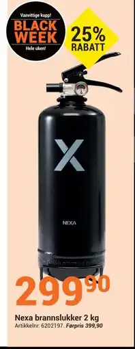 Elektroimportøren Nexa brannslukker 2 kg., NOK 299.9 tilbud