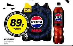 Bunnpris Pepsi Max, NOK 89 tilbud