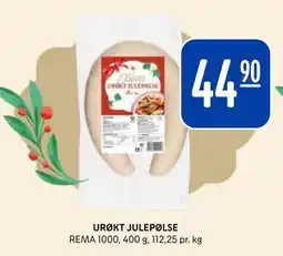 Rema 1000 URØKT JULEPØLSE, NOK 44.9 tilbud