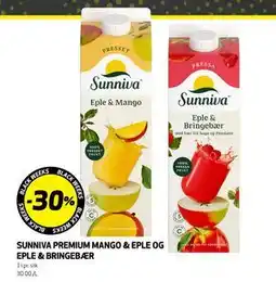 Bunnpris SUNNIVA PREMIUM MANGO & EPLE OG EPLE & BRINGEBÆR tilbud