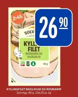 Rema 1000 KYLLINGFILET BASILIKUM OG ROSMARIN, NOK 26.9 tilbud