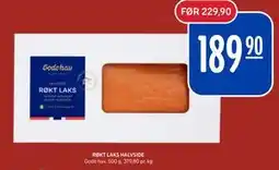Rema 1000 RØKT LAKS HALVSIDE, NOK 189.9 tilbud