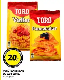 Bunnpris TORO PANNEKAKE OG VAFFELMIX, NOK 20 tilbud