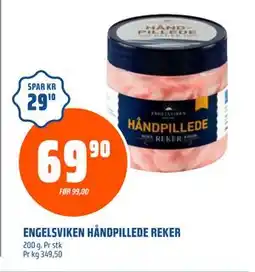 Coop Obs ENGELSVIKEN HÅNDPILLEDE REKER, NOK 69.9 tilbud