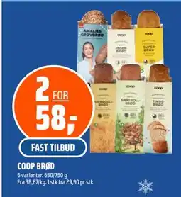 Coop Obs COOP BRØD, NOK 58 tilbud