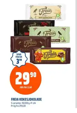 Coop Obs FREIA KOKESJOKOLADE, NOK 29.9 tilbud