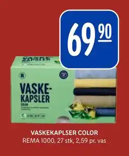 Rema 1000 VASKEKAPLSER COLOR, NOK 69.9 tilbud
