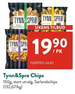 Jacobs Tynn&Sprø Chips, NOK 19.9 tilbud