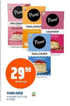 Coop Obs PIANO KREM, NOK 29.9 tilbud