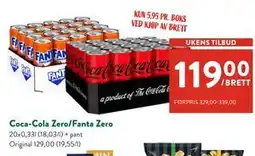 Jacobs Coca-Cola Zero/Fanta Zero, NOK 119 tilbud
