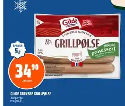Coop Obs GILDE GROVERE GRILLPØLSE, NOK 34.9 tilbud