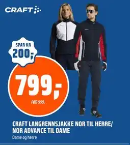 Coop Obs CRAFT LANGRENNSJAKKE NOR TIL HERRE/ NOR ADVANCE TIL DAME, NOK 799 tilbud