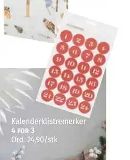 Nille Kalenderklistremerker tilbud