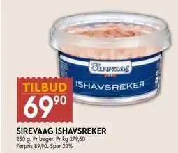Coop Mega SIREVAAG ISHAVSREKER, NOK 69.9 tilbud