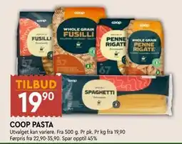 Coop Mega COOP PASTA, NOK 19.9 tilbud