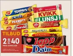Coop Mega FREIA SJOKOLADE, NOK 40 tilbud