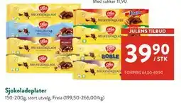 Jacobs Sjokoladeplater, NOK 39.9 tilbud
