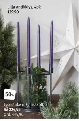 Nille Lilla antikklys, 4pk, NOK 129.9 tilbud