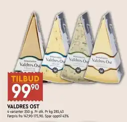 Coop Mega VALDRES OST, NOK 99.9 tilbud